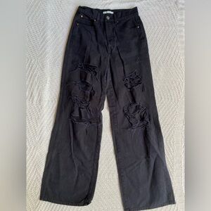 Pacific Sunwear Ripped Black Baggy Jean Size 26